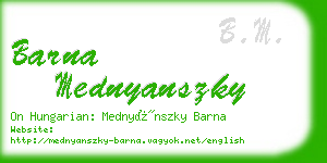 barna mednyanszky business card